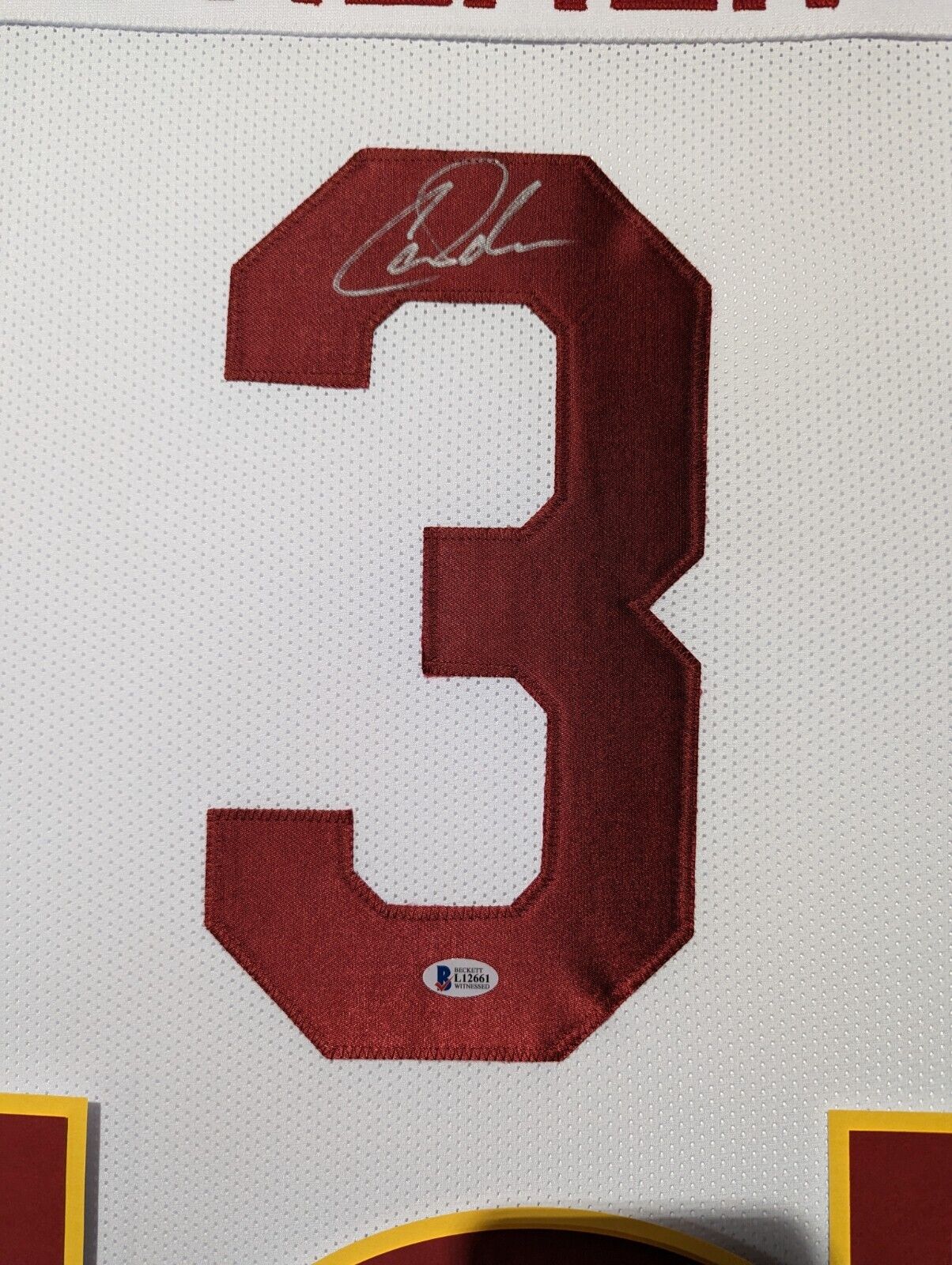 FRAMED USC TROJANS CARSON PALMER AUTOGRAPHED SIGNED JERSEY BECKETT COA