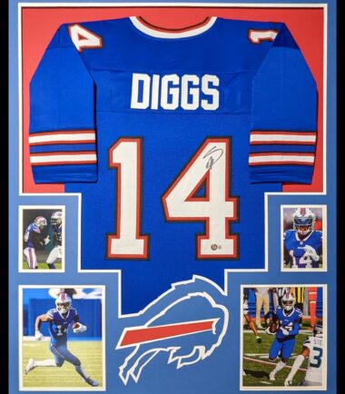 FRAMED BUFFALO BILLS STEFON DIGGS AUTOGRAPHED SIGNED JERSEY BECKETT HOLO