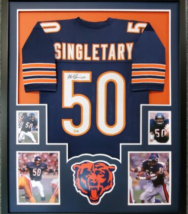 FRAMED-MIKE-SINGLETARY-AUTOGRAPHED-SIGNED-CHICAGO-BEARS-JERSEY-BAS-HOLO-155158951339